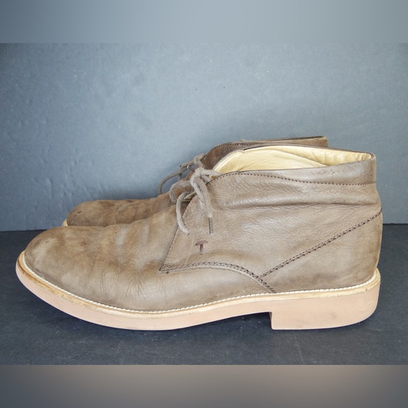 TOD'S Men's Chukka Boot Size 10 Brown Suede Lace Up - Picture 1 of 9